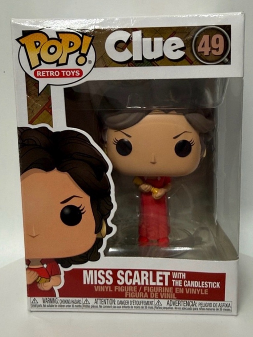 Funko Pop! Retro Games Clue #49 Miss Scarlet Vinyl Figure with candlestick - Red